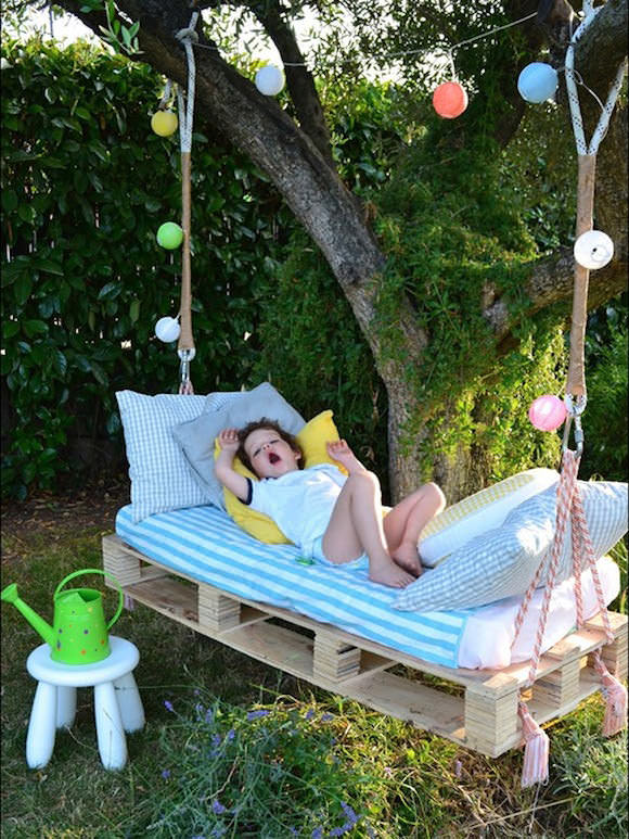 DIY Outdoor Hanging Bed for Kids