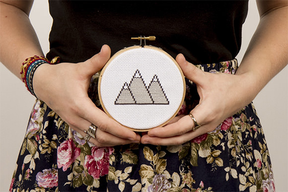 DIY Mountain Cross-Stitch via Kollabora