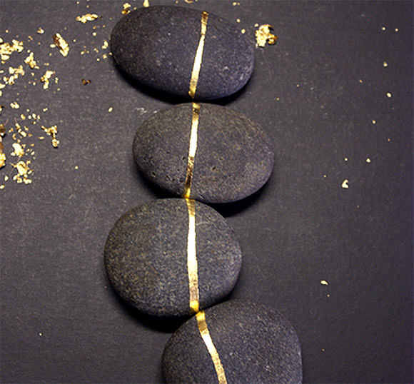 DIY Gold Leaf Rocks via Design*Sponge