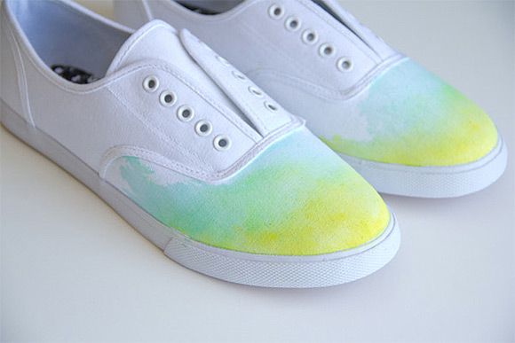 DIY Ombre Watercolor Shoes