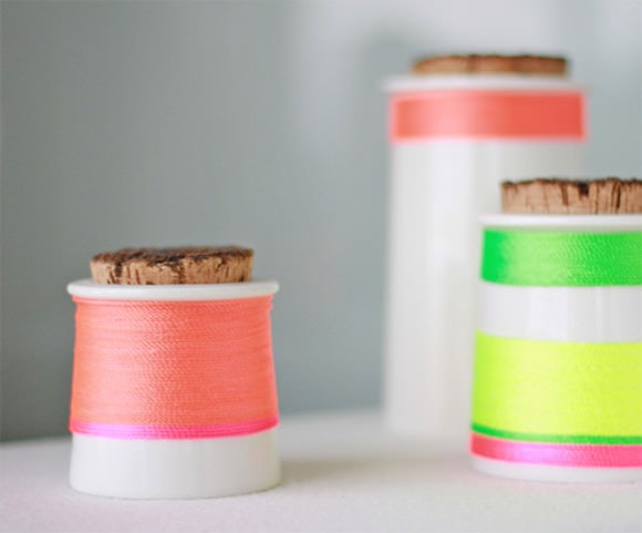 DIY Neon Kitchen Storage Containers via Kollabora