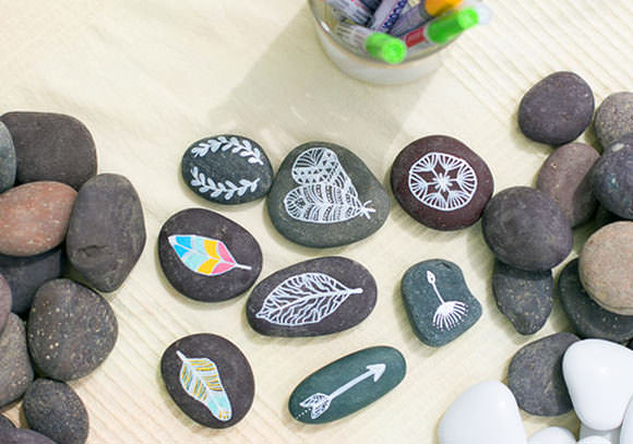 DIY Painted Rocks via 100 Layer Cake