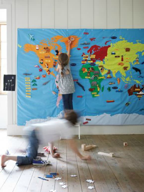 Giant Fabric Wall Map by Cox & Cox