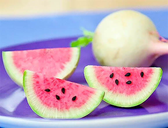 Heirloom watermelon radishes via Etsy