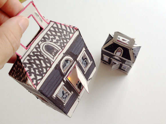 DIY Light-Up Cereal Box Spooky Houses for Halloween