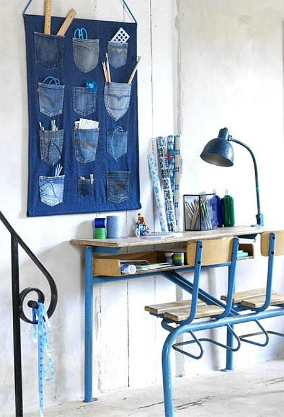 Denim Wall Organizer for Kids