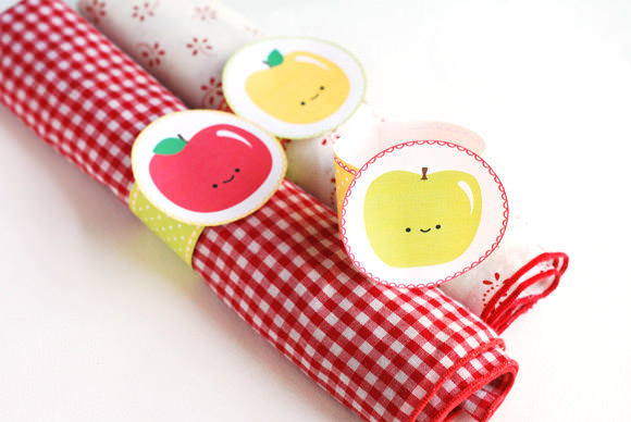 DIY Happy Apple Printable Napkin Rings for Kids