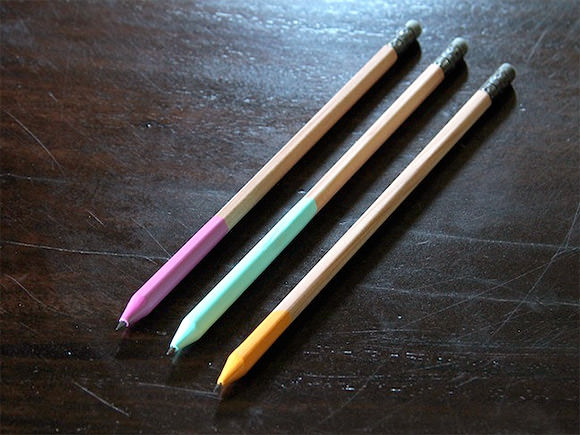 DIY Color Dipped Pencils // via momtastic