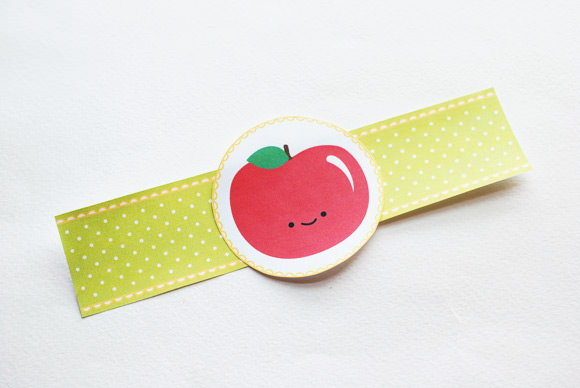 DIY Happy Apple Printable Napkin Rings for Kids