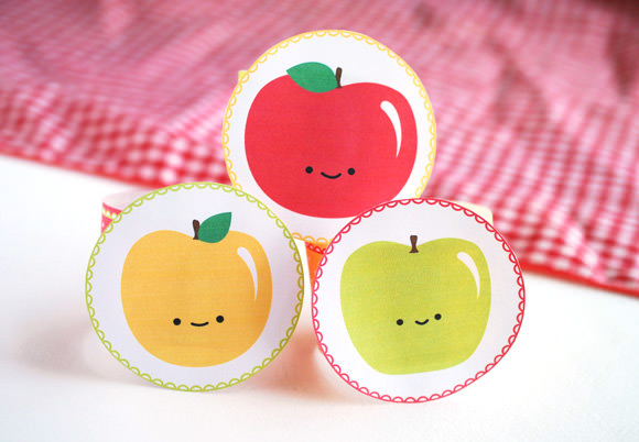 DIY Happy Apple Printable Napkin Rings for Kids