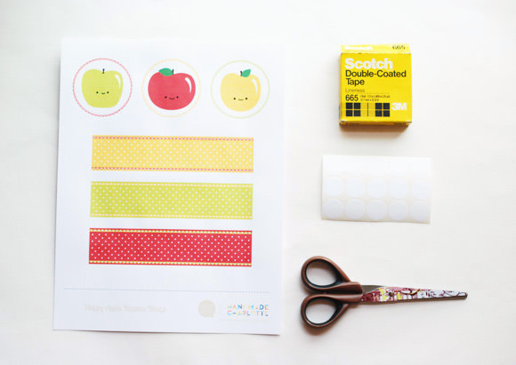 DIY Happy Apple Printable Napkin Rings for Kids