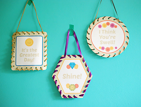 DIY Cheerful Lacing Art Printable for Kids