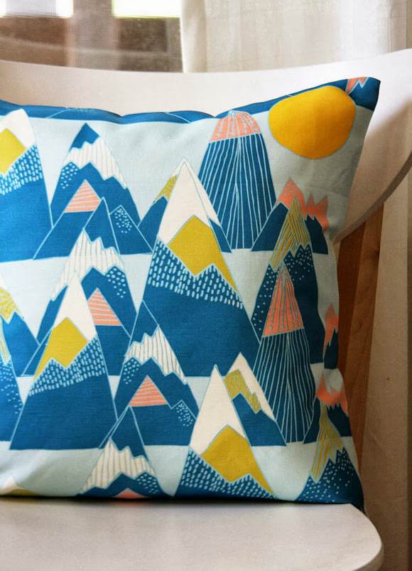 Mountain Pillow Cover by Leah Duncan