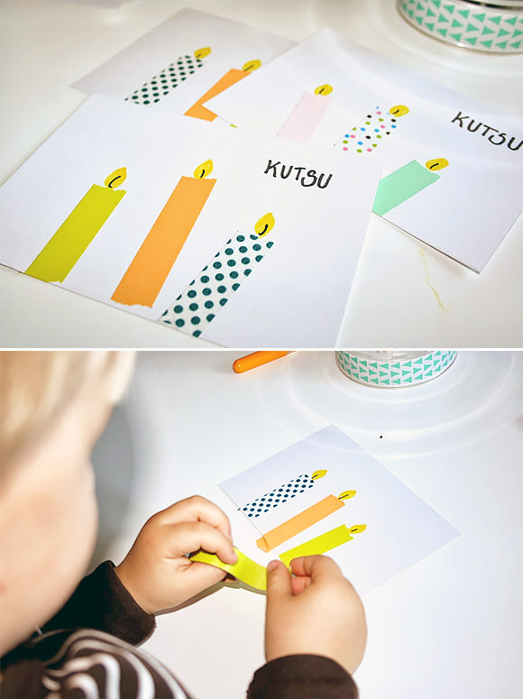 DIY Washi Tape Candle Cards