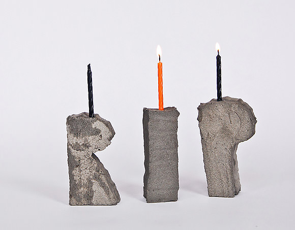 DIY Halloween Concrete Candle Holders