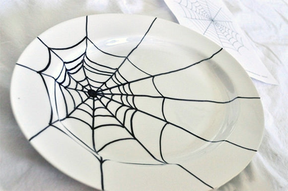 DIY Sharpie Spider Web Platter