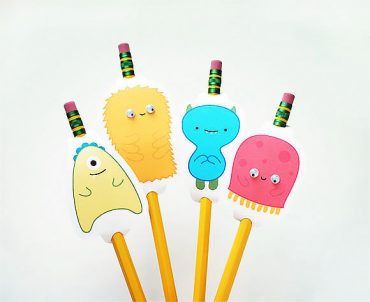 DIY Friendly Monster Pencil Toppers