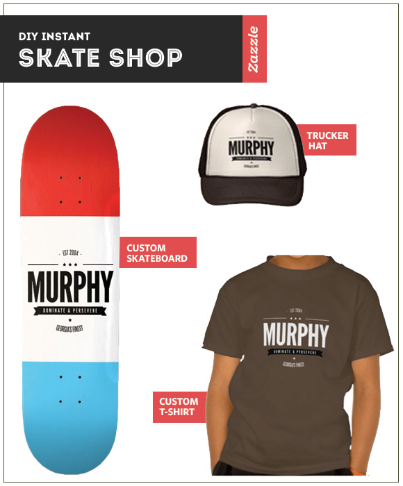 Zazzle Holiday Gift Ideas: DIY Instant Skate Shop