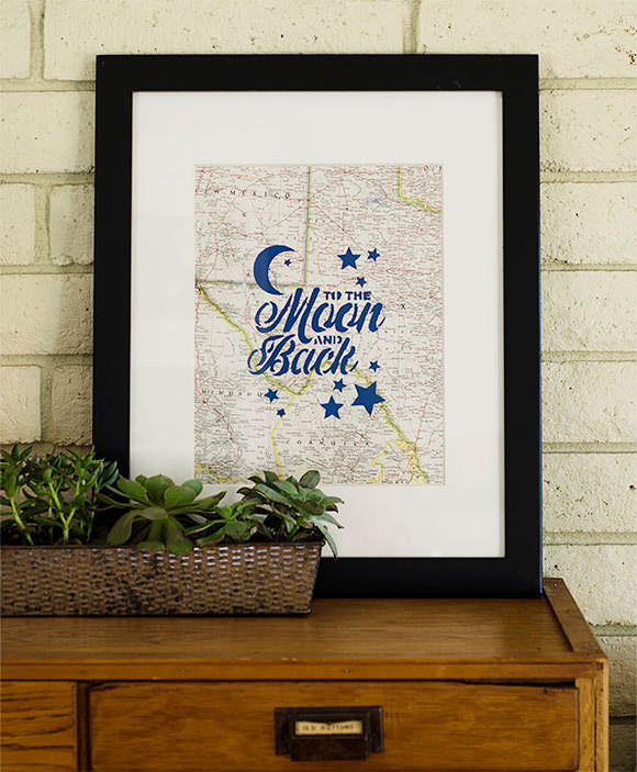 Family Craft Challenge Finalist: Stenciled Map Print (vote for your favorite project!)