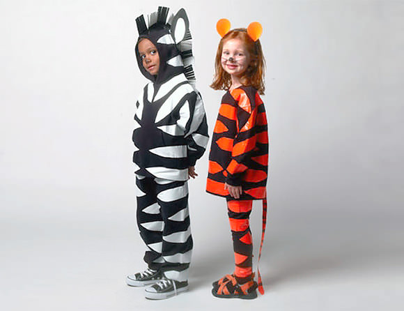 DIY Duct Tape Zebra And Tiger Costumes