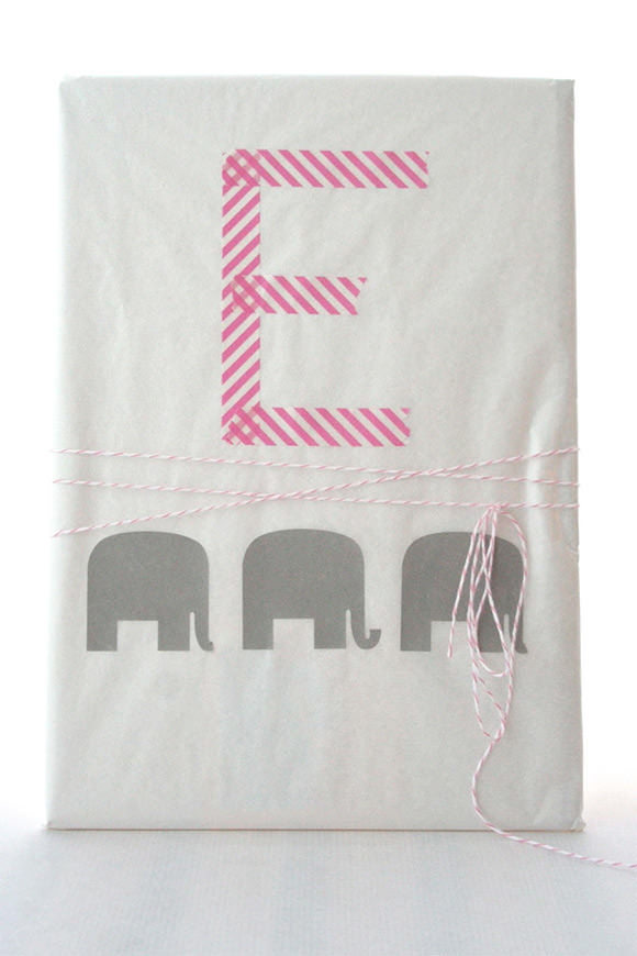 DIY Gift Wrap Ideas: Washi Tape Monogram