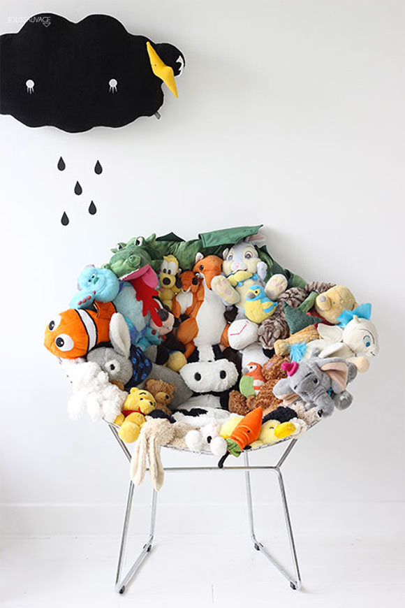 DIY Stuffed Animal Chair - recycle old plushes into a super fun chair!