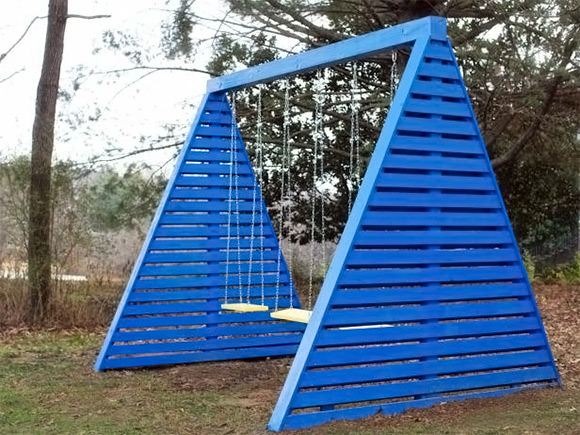 DIY Modern A-Frame Swingset