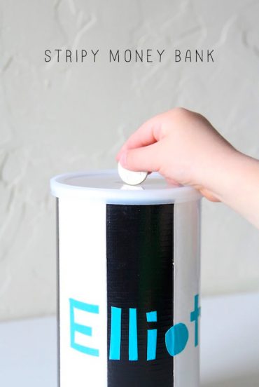 DIY Stripy Money Bank