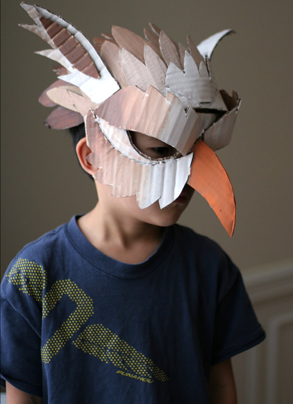 10 DIY Cardboard & Paper Masks for Halloween Handmade