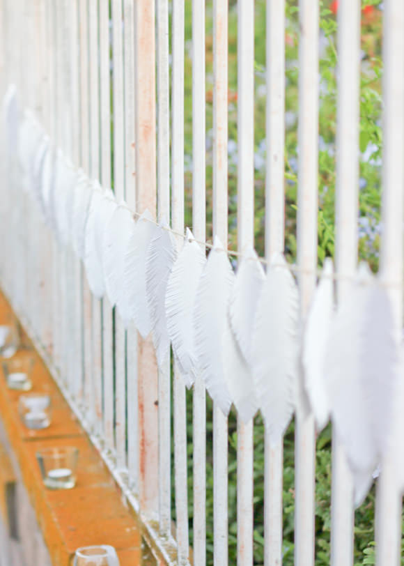 DIY Paper Plate Feather Garland