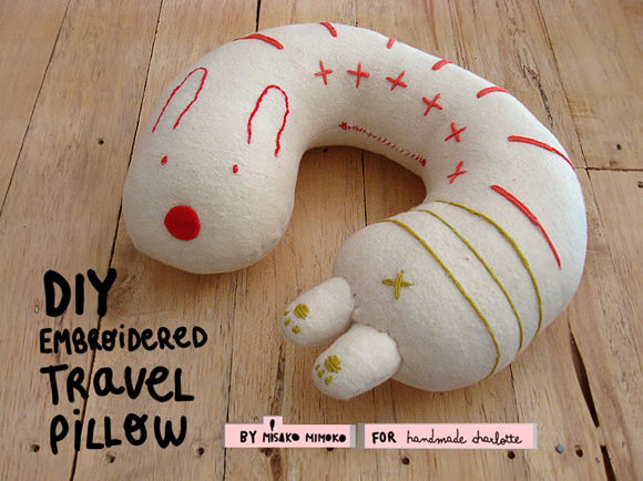 DIY Embroidered Travel PIllow