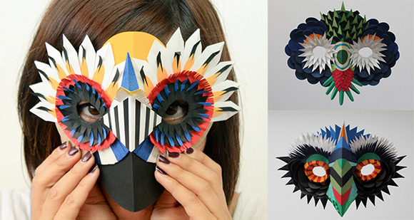 10 DIY Cardboard & Paper Masks for Halloween