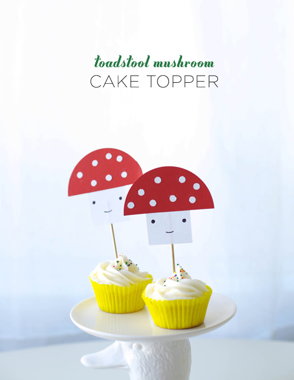 DIY Toadstool Mushroom Cake Topper
