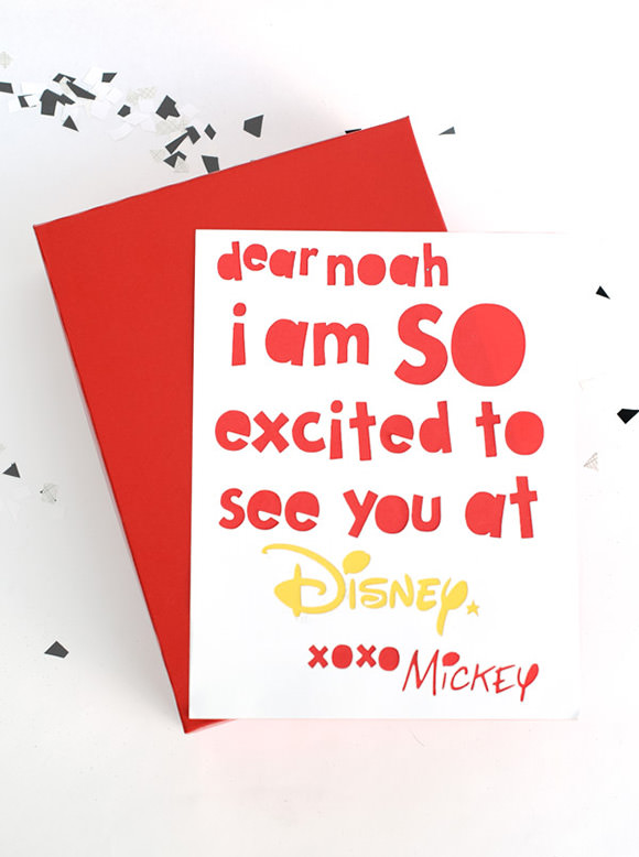 DIY Paper-Cut Disney Trip Announcement #disneyside