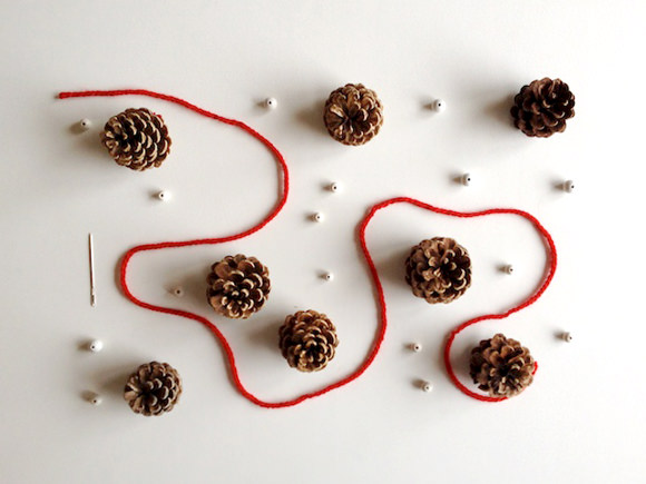 DIY Pine Cone Trees & Garland