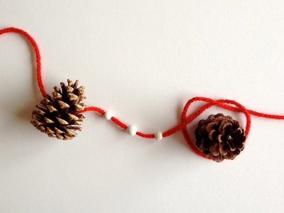 DIY Pine Cone Trees & Garland