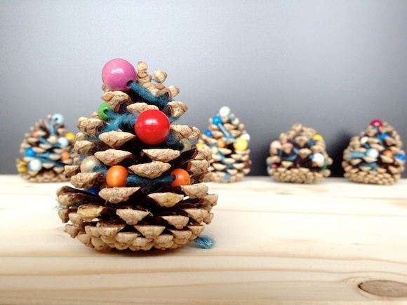 DIY Pinecone Trees & Garland