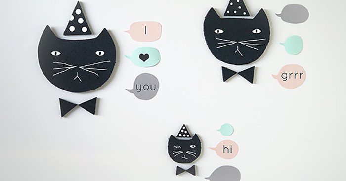 Speechless Cats (DIY Chalkboard Cats & Speech Bubbles)