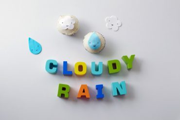 DIY Raindrop and Cloud Cupcake Toppers