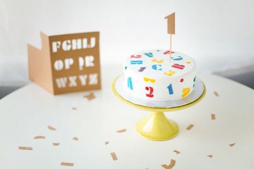 DIY ABC Stencil Cake