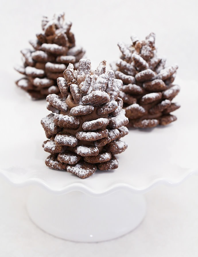 Quick + Easy Snowy Chocolate Pinecones Recipe