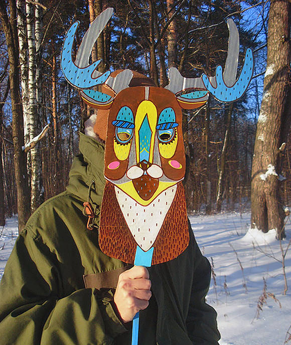 DIY Win­ter Wood­land Ani­mal Masks