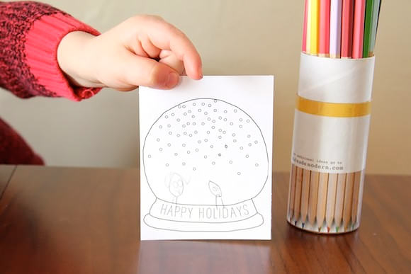 DIY Printable Snow Globe Holiday Card