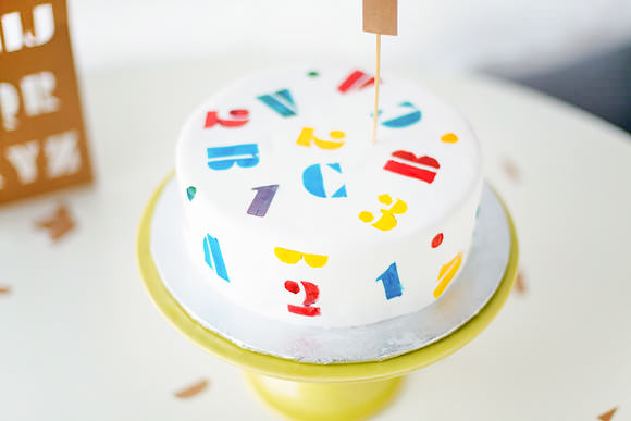 DIY ABC Stencil Cake