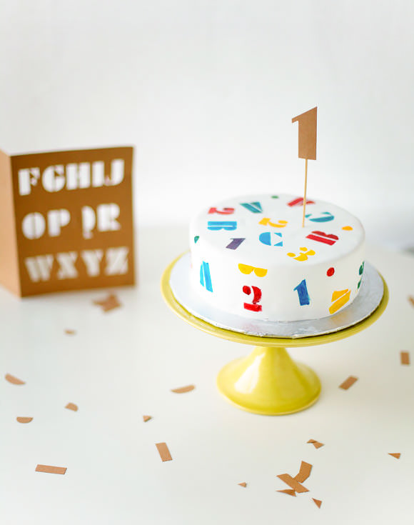 DIY ABC Stencil Cake