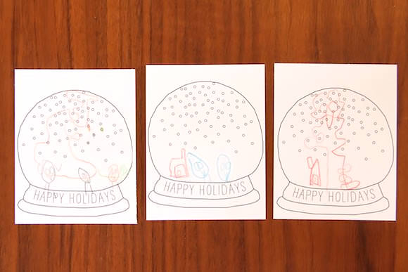 DIY Printable Snow Globe Holiday Card