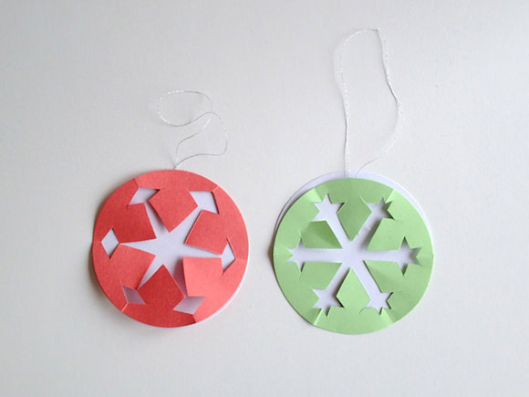 DIY Paper Snowflake Ornaments