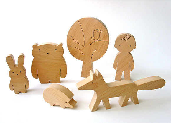 Wooden Animal Play Set from Mielasiela on Etsy