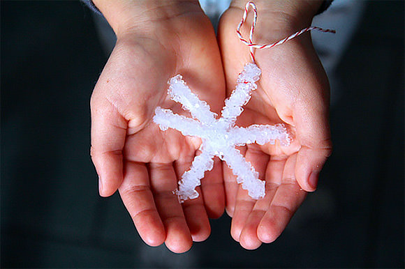 DIY Crystal Snowflakes for Kids