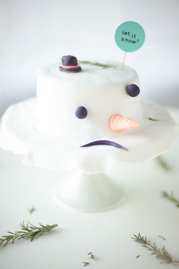 hilarious easy-to-make melted snowman cake!